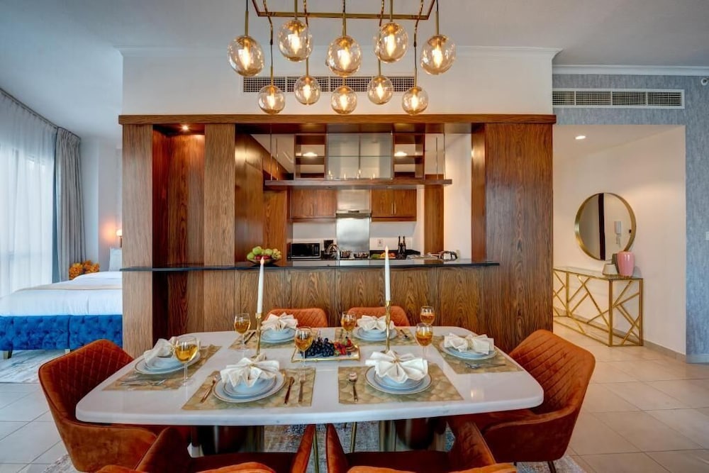 Durrani Homes Luxe Living with Burj Khalifa and Fountain View third room without partition