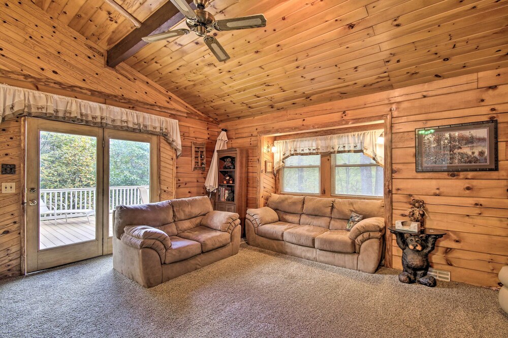 Deck w/ Private Hot Tub: Lakefront Raystown Cabin! view 5