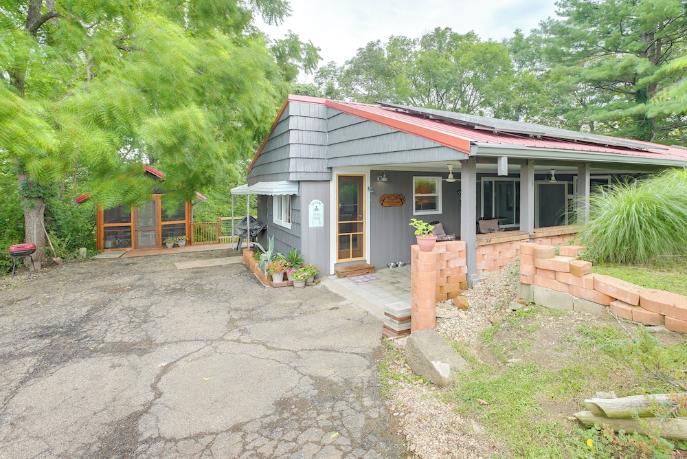1 Mi to Burr Oak Lake: Home w/ Deck & Patio!