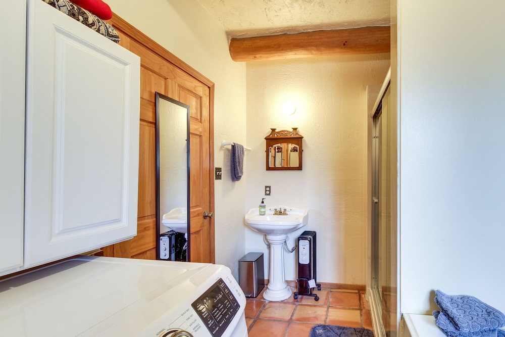 Secluded Ramah Cottage: Patios & Outdoor Fireplace view 4