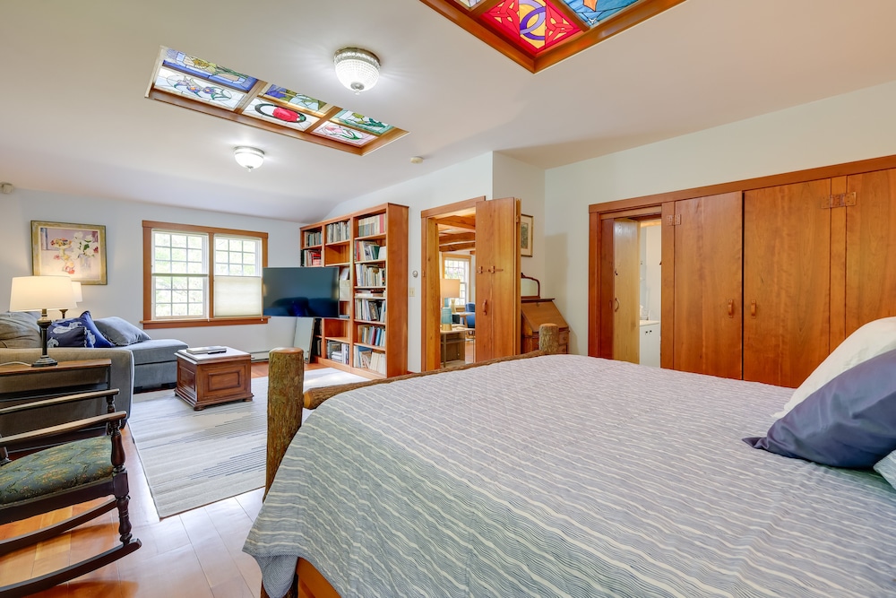 Yard & Fire Pit: Unique Cape Cod Home in Brewster