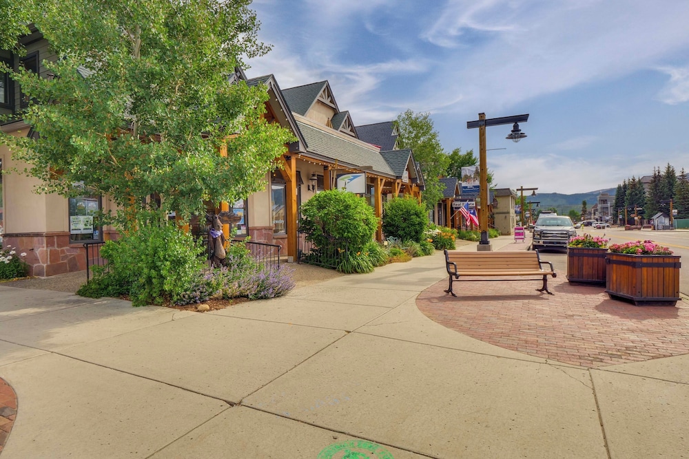 Patio w/ Peak 1 Mtn View: Main Street Frisco Condo