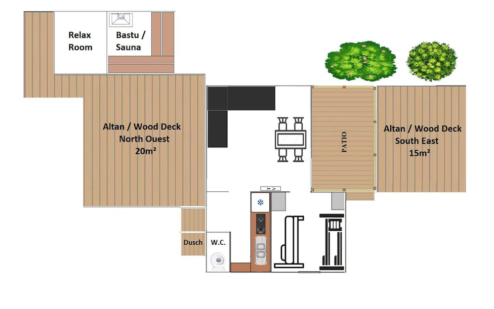 Cottage , Private Sauna for 8 People , 1000m² Garden