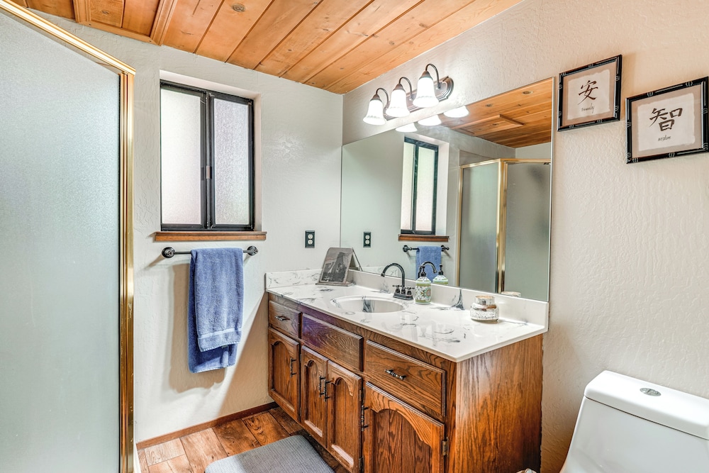 Cabin Getaway Near Big Trees Park: Game Room, Deck