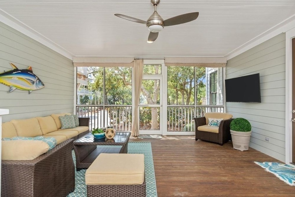 Golf Cart Screened-in Porch & Grill Station Close To Camp Watercolor 4 Bedroom Home by RedAwning view 4