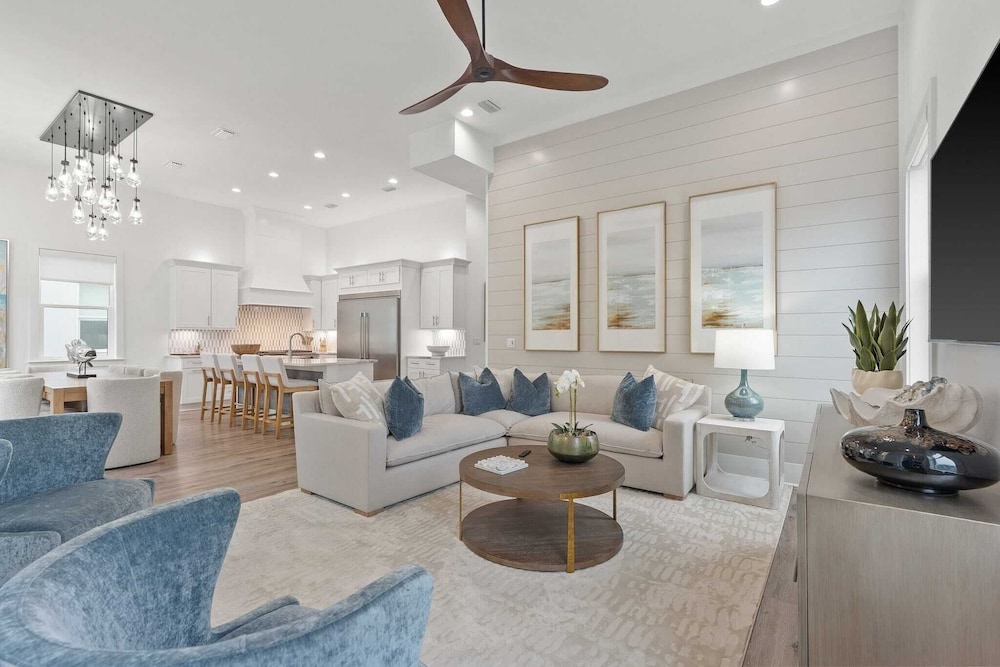 Luxe 30A Home w/ Pool, Outdoor Dining, Golf Cart, & Minutes to Beach