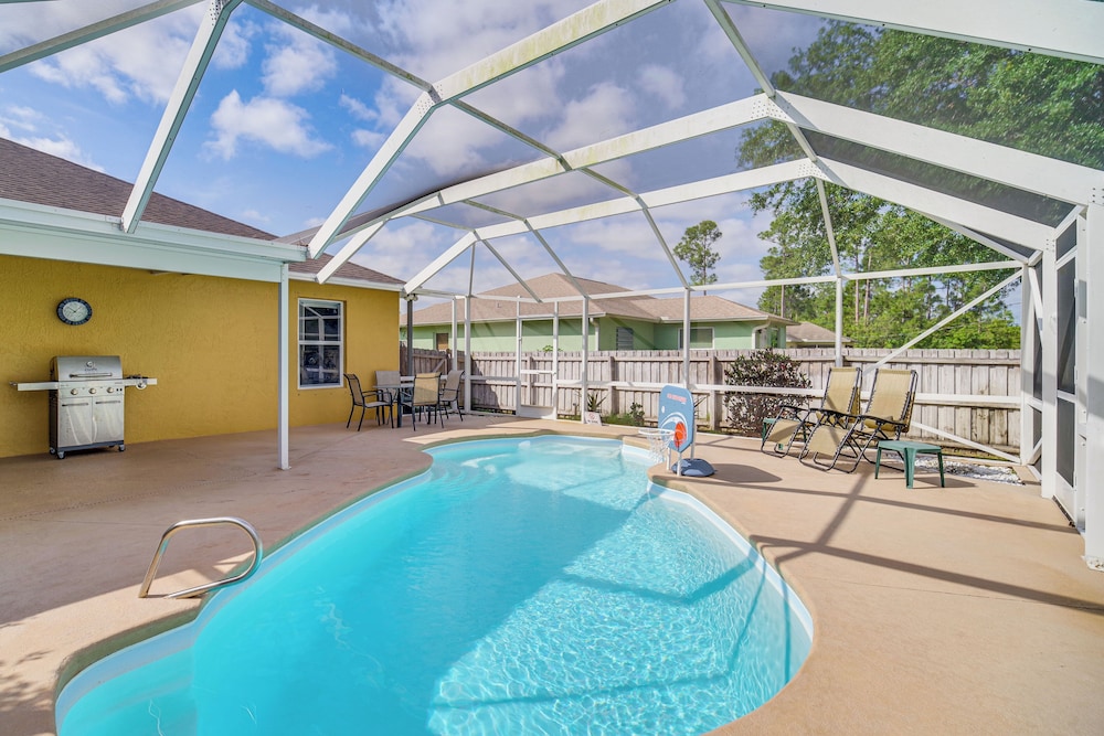 Pool & Fire Pit: Family-friendly Palm Bay Home!