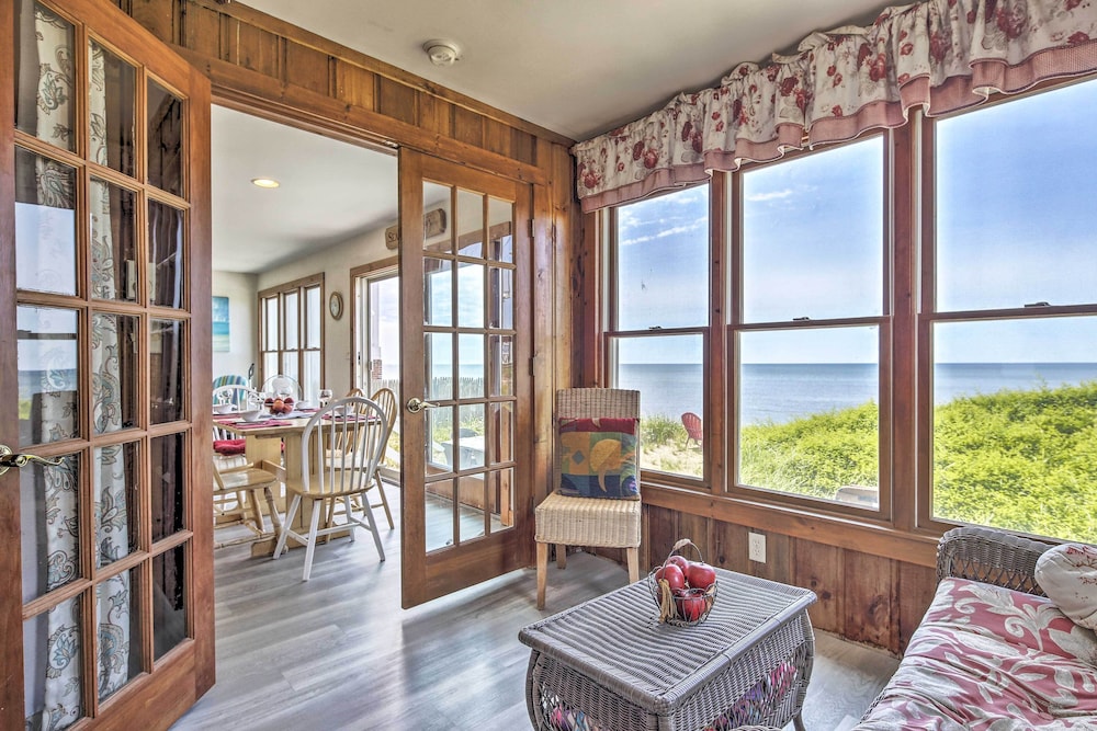 Fireplace + Sunroom! Oceanfront Cape Cod Cottage
