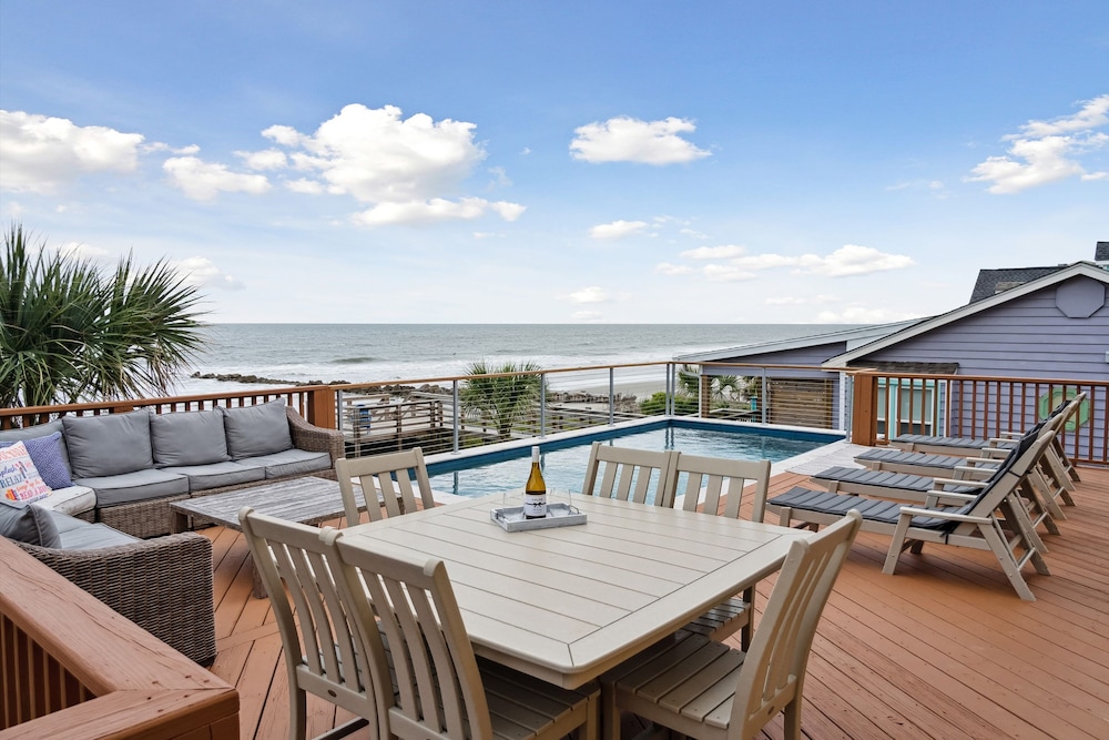 Oceanfront w Pool Panoramic Deck Views 5bdr Folly Ocean Breeze by Avantstay