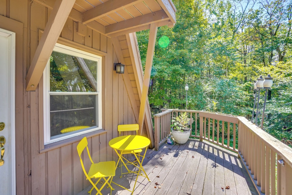 A-frame Cabin w/ Furnished Deck in Becket!