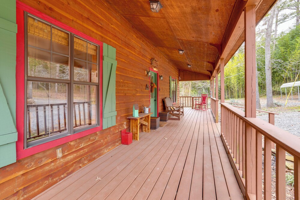 Deck & Fire Pit: Waterfront Cabin in Greers Ferry!