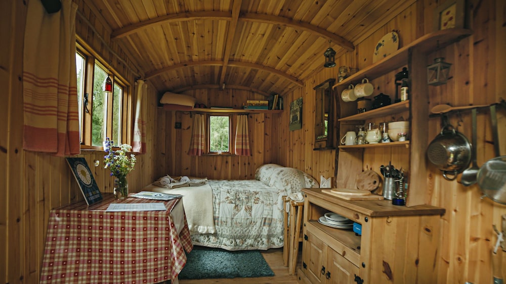 Cosy Woodland off Grid Shepherds Hut - Rowan view 4