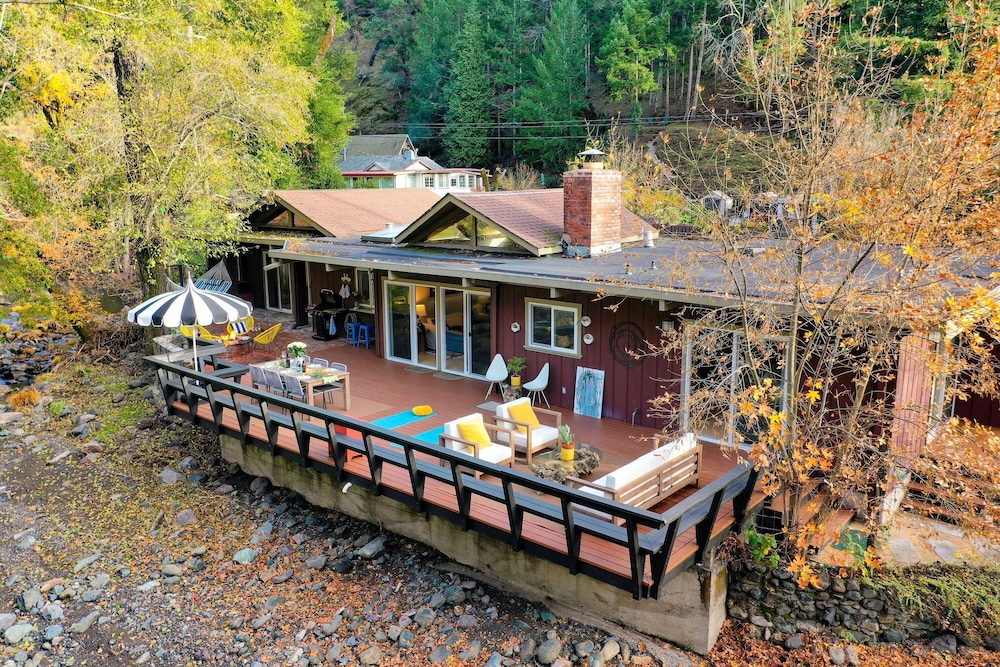 Sonoma Creek Haven Hot Tub Firepit Creekside Views Near Kenwood Wineries