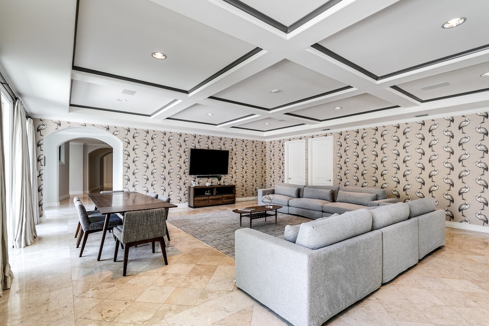 Waterfront Mansion With Game Room Gym Media Room and Guest House