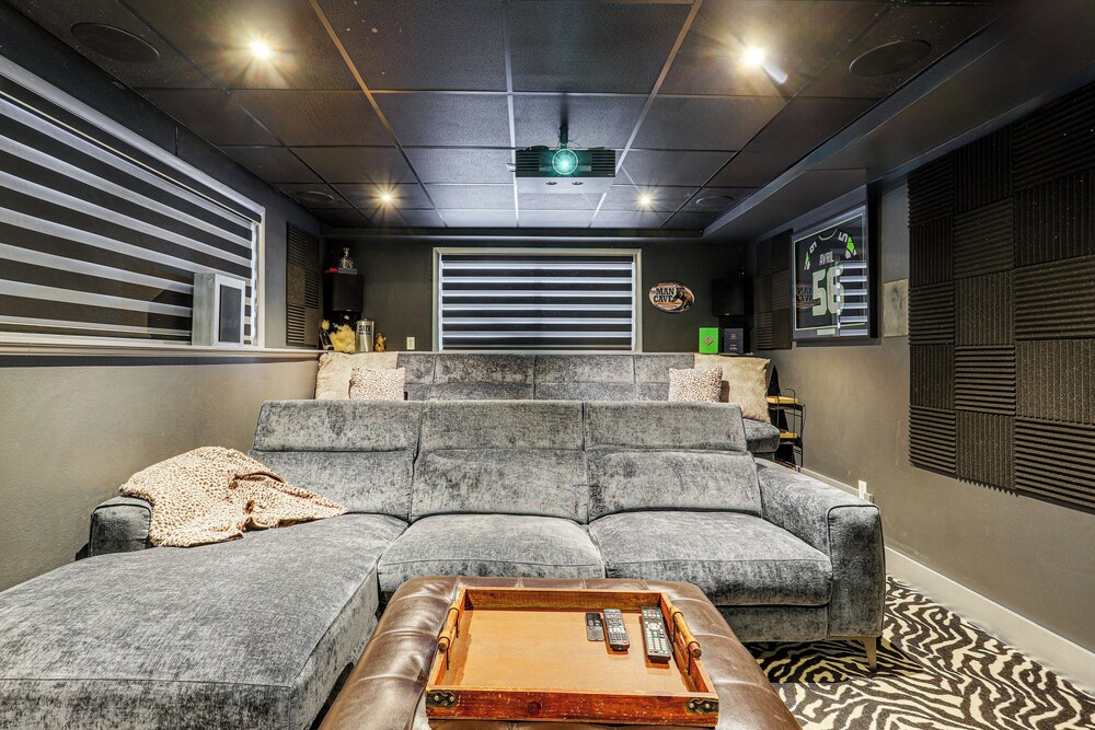 Theater Room + Fire Pit: Anchorage Family Retreat