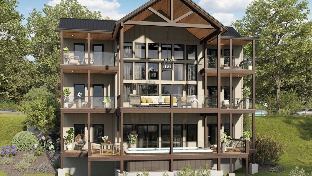 Modern Smoky Mountain Retreat w/ Hot Tub, Game Room & Movie Theater Copper Ridge by Avantstay