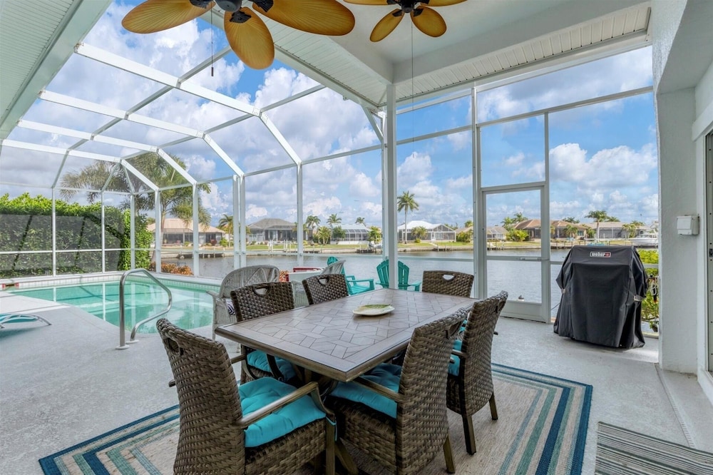 Punta Gorda Isles Private Pool Vacation Home - Waterfront Canal Views 4 Bedroom Home