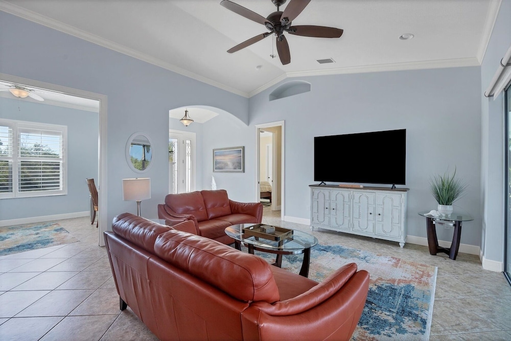Villa Sol South Gulf Cove! Pool/spa Waterfront Canal W Dock 3 Bedroom Home