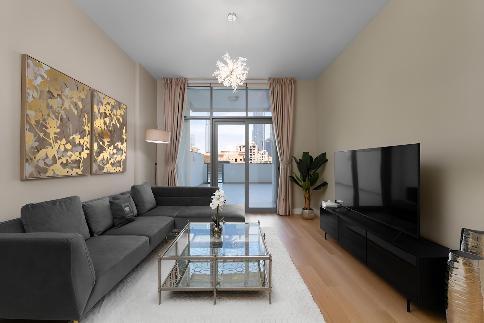 Classy Apt w Terrace Direct Burj Khalifa Views