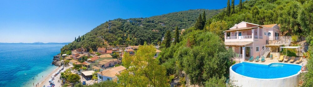Villa Petros Large Private Pool Walk to Beach Sea Views A C Wifi Car Not Required - 180 view 4