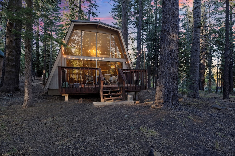 A Frame Hideaway | Floor to Ceiling Windows in the Pines