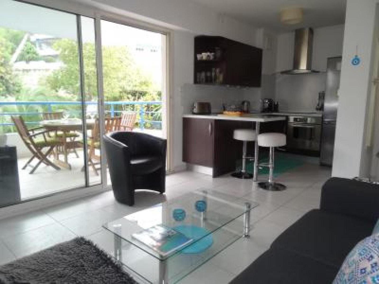 Modern one bedroomed apartment just off the Cannes Seafront with a terrace and pool access 1753