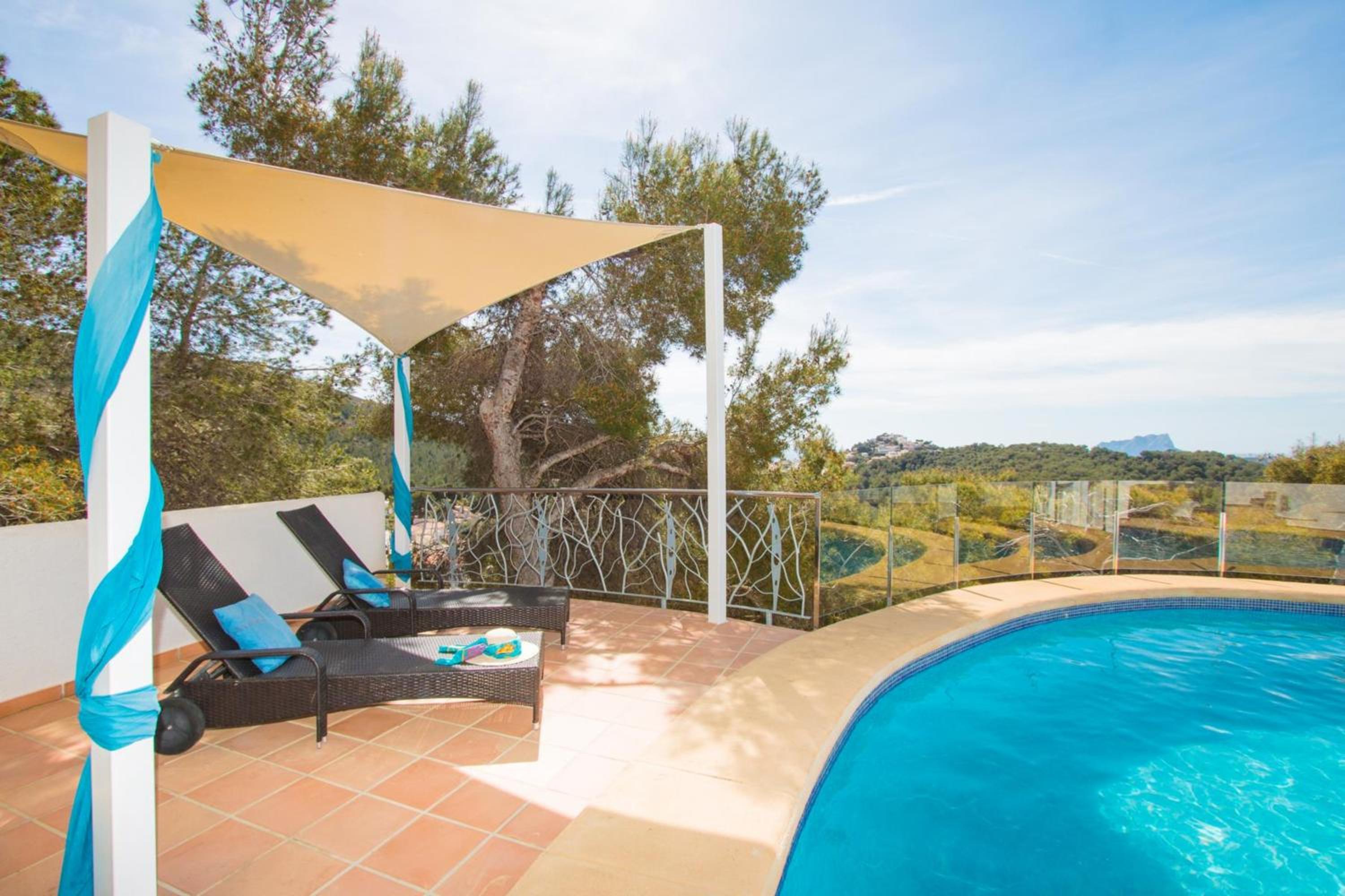 3 bedrooms house with sea view private pool and enclosed garden at Teulada 1 km away from the beach