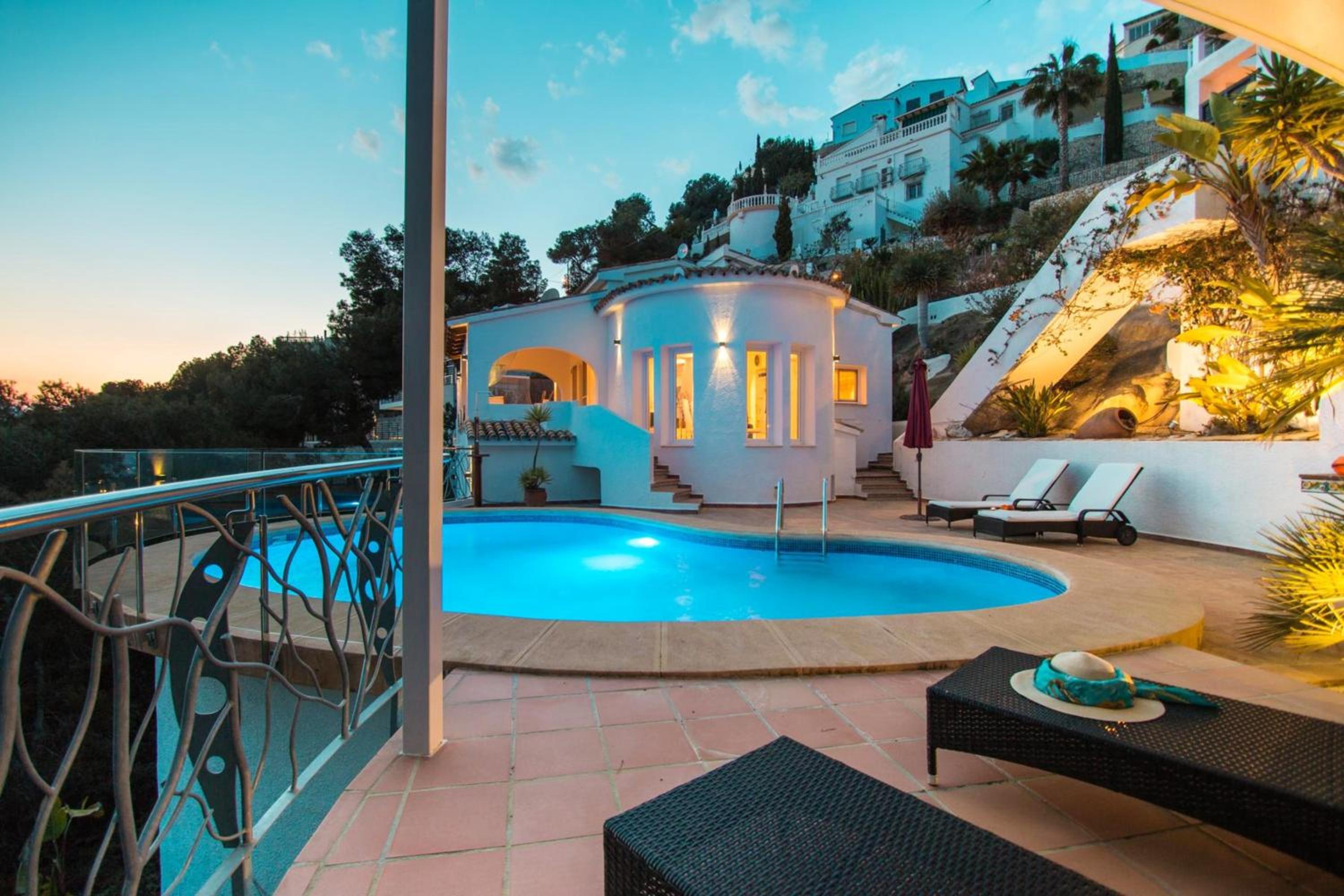 3 bedrooms house with sea view private pool and enclosed garden at Teulada 1 km away from the beach