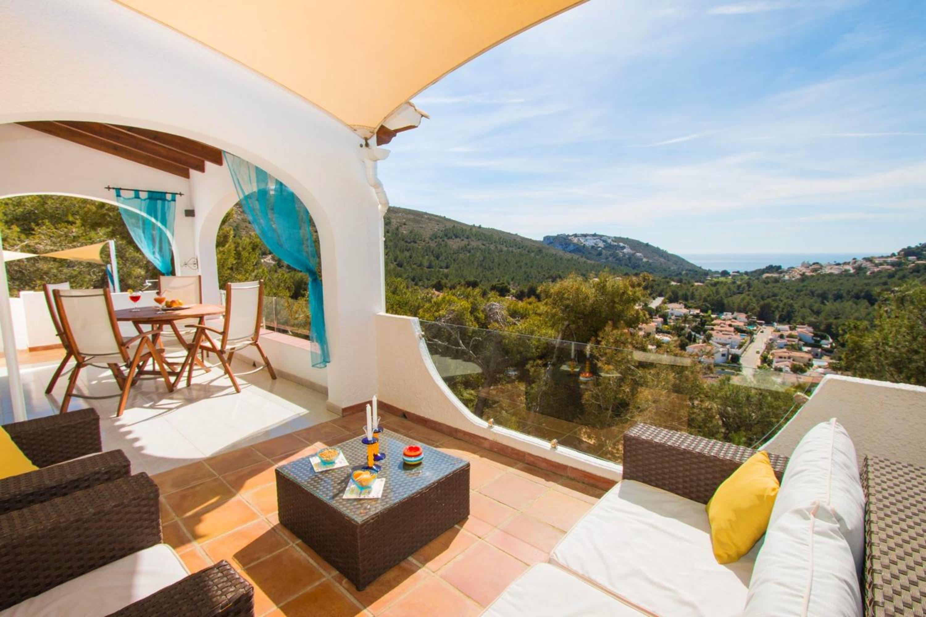 3 bedrooms house with sea view private pool and enclosed garden at Teulada 1 km away from the beach