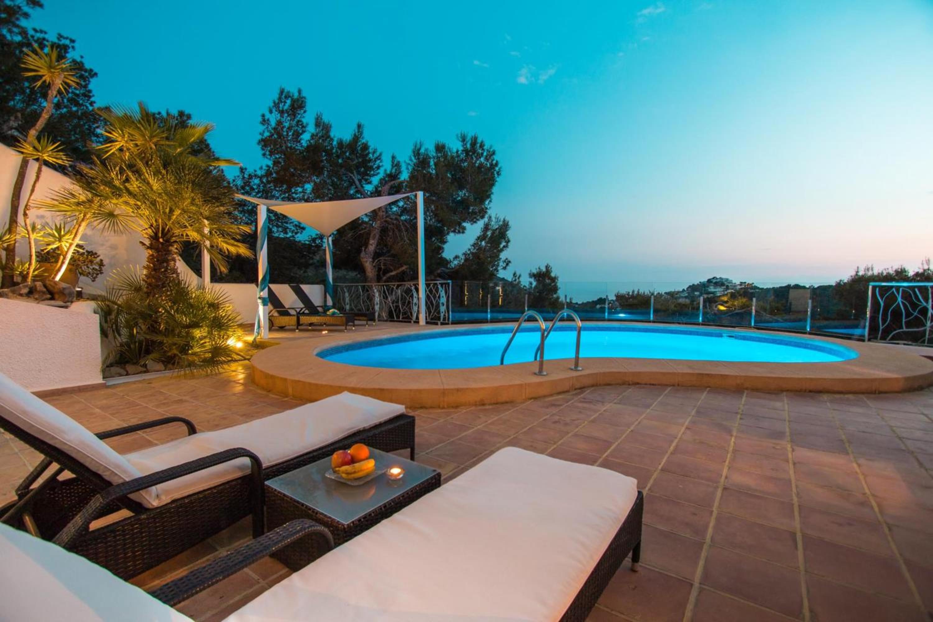 3 bedrooms house with sea view private pool and enclosed garden at Teulada 1 km away from the beach