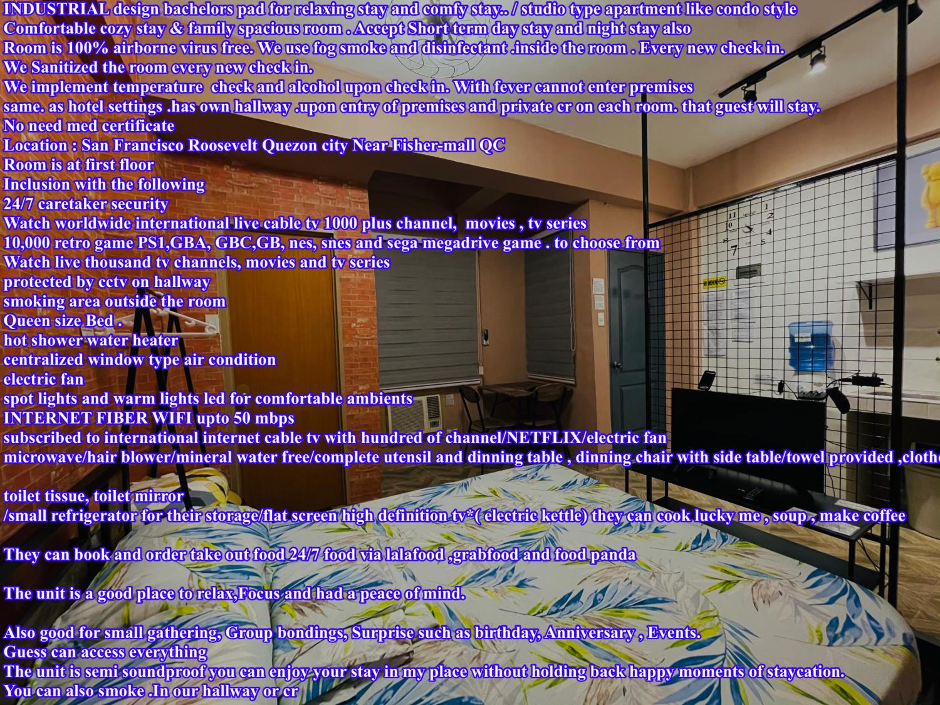 Staycation residences hotel quality transient Netflix wifi international cable tv hi speed fiber internet sanitize