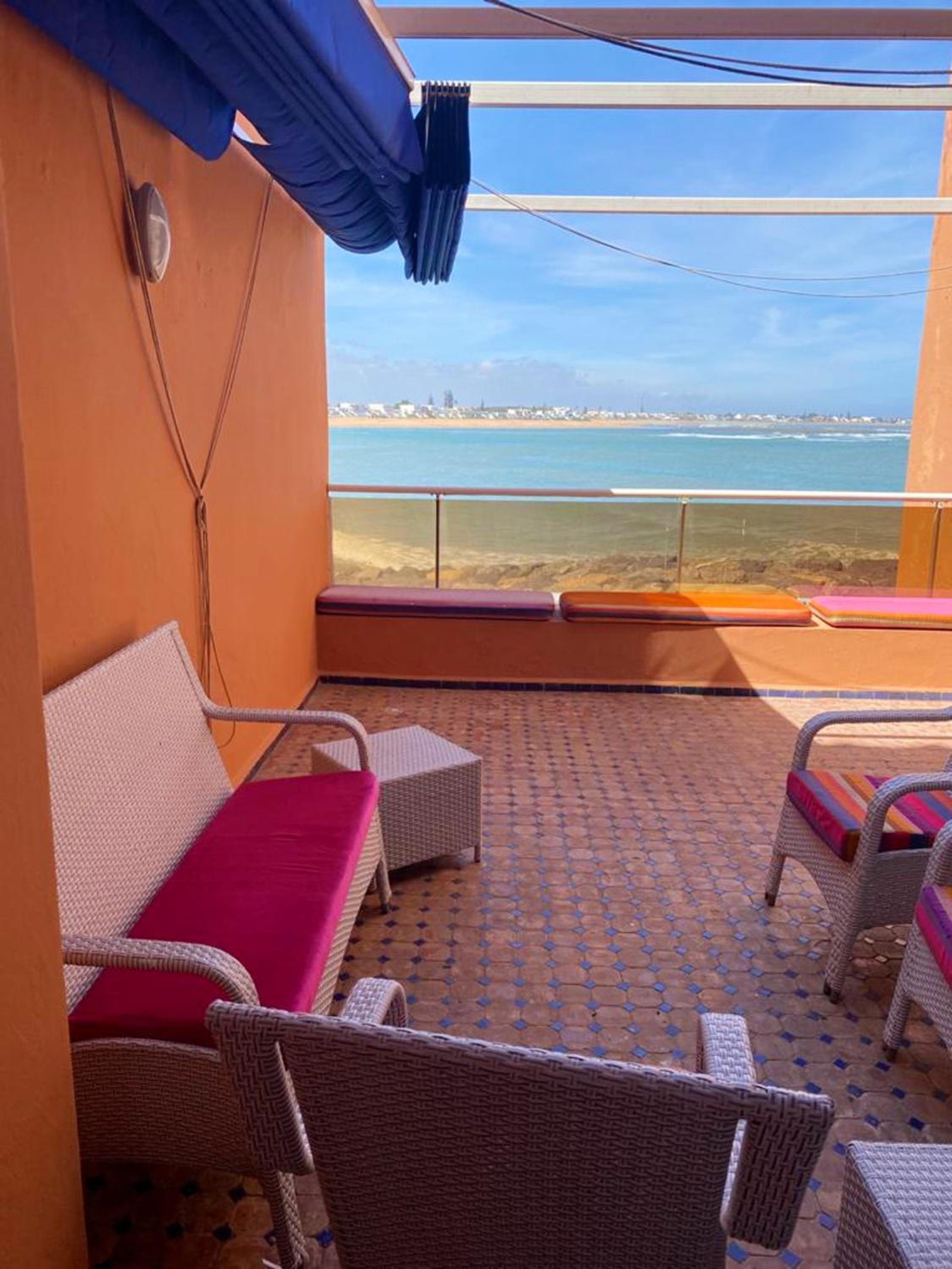 2 bedrooms appartement at Bouznika 20 m away from the beach with sea view shared pool and furnished balcony