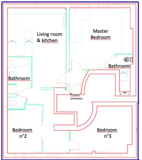Central & nice ! 3 bedrooms, 2 bathrooms