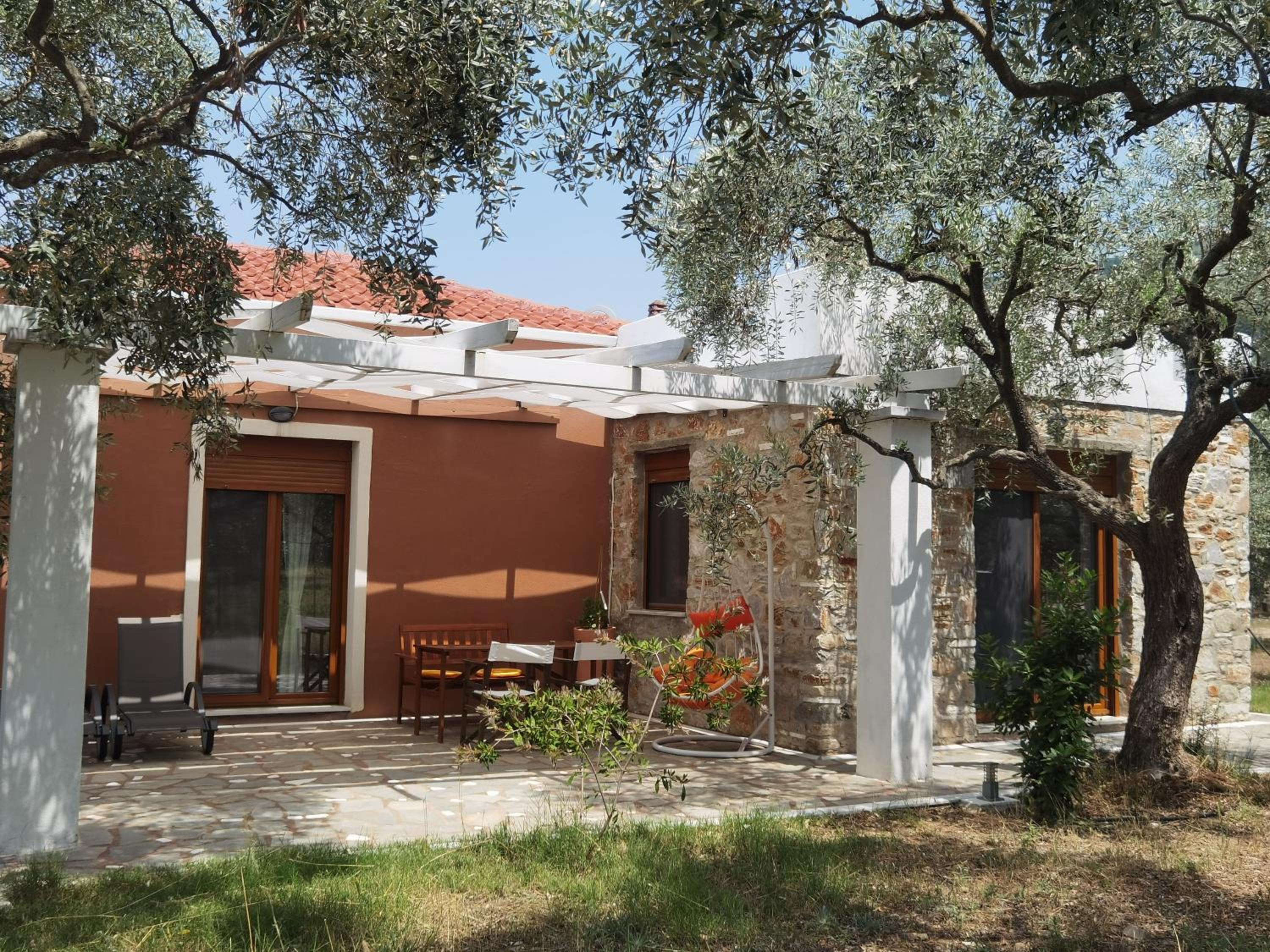 Elea Stone Houses in organic quiet olive grove, Prinos, Thassos view 2