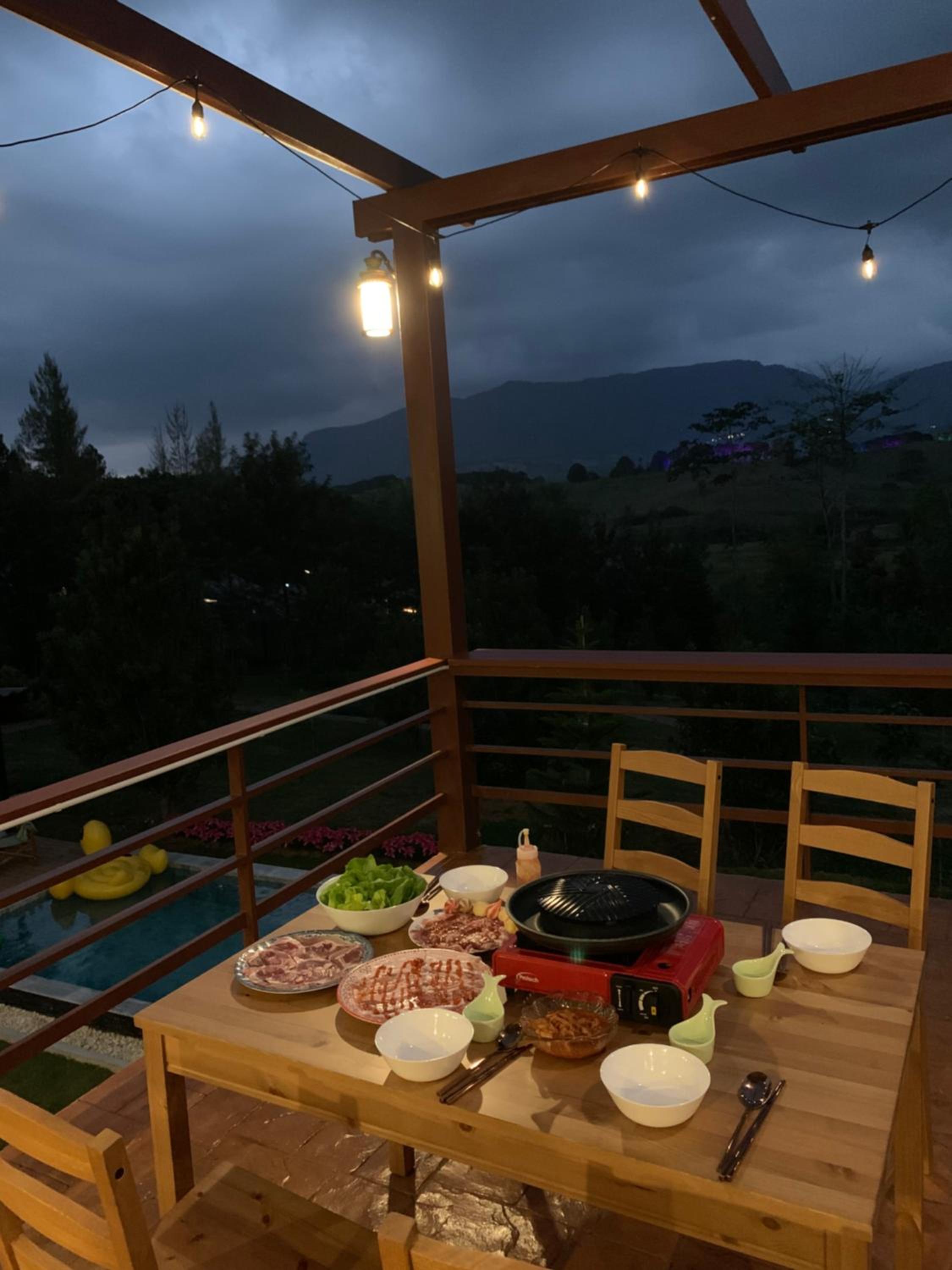 outdoor BBQ area