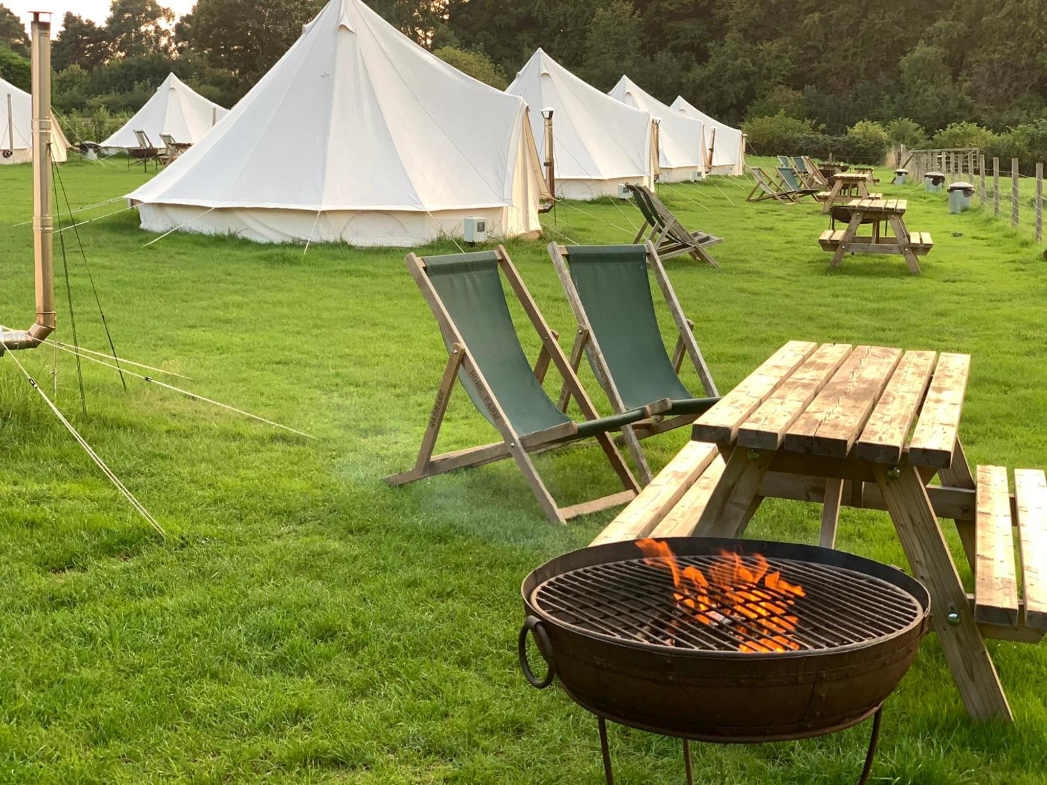 Home Farm Radnage Glamping Bell Tent 8, with Log Burner and Fire Pit