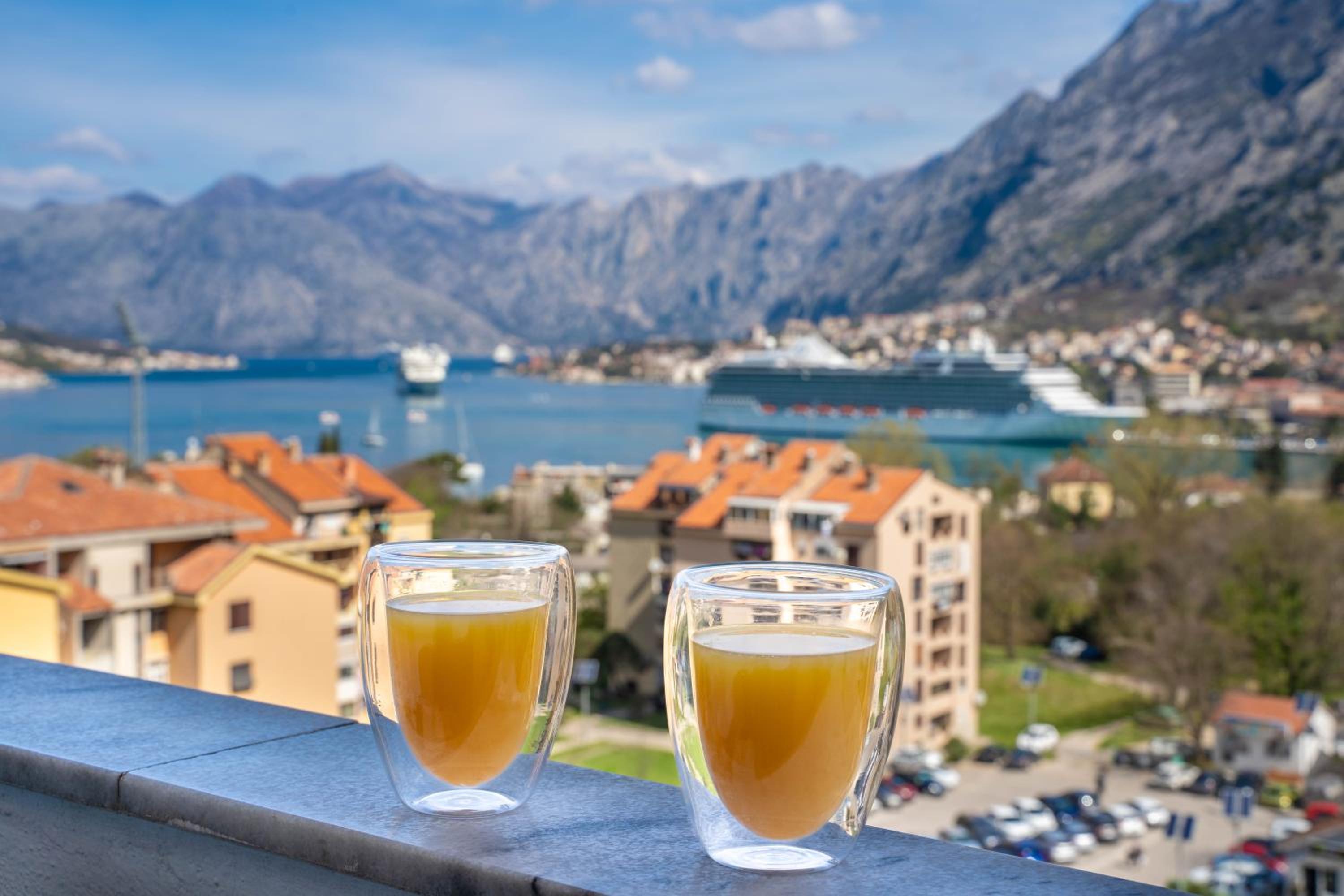 The view of Kotor - Sea & Old town view