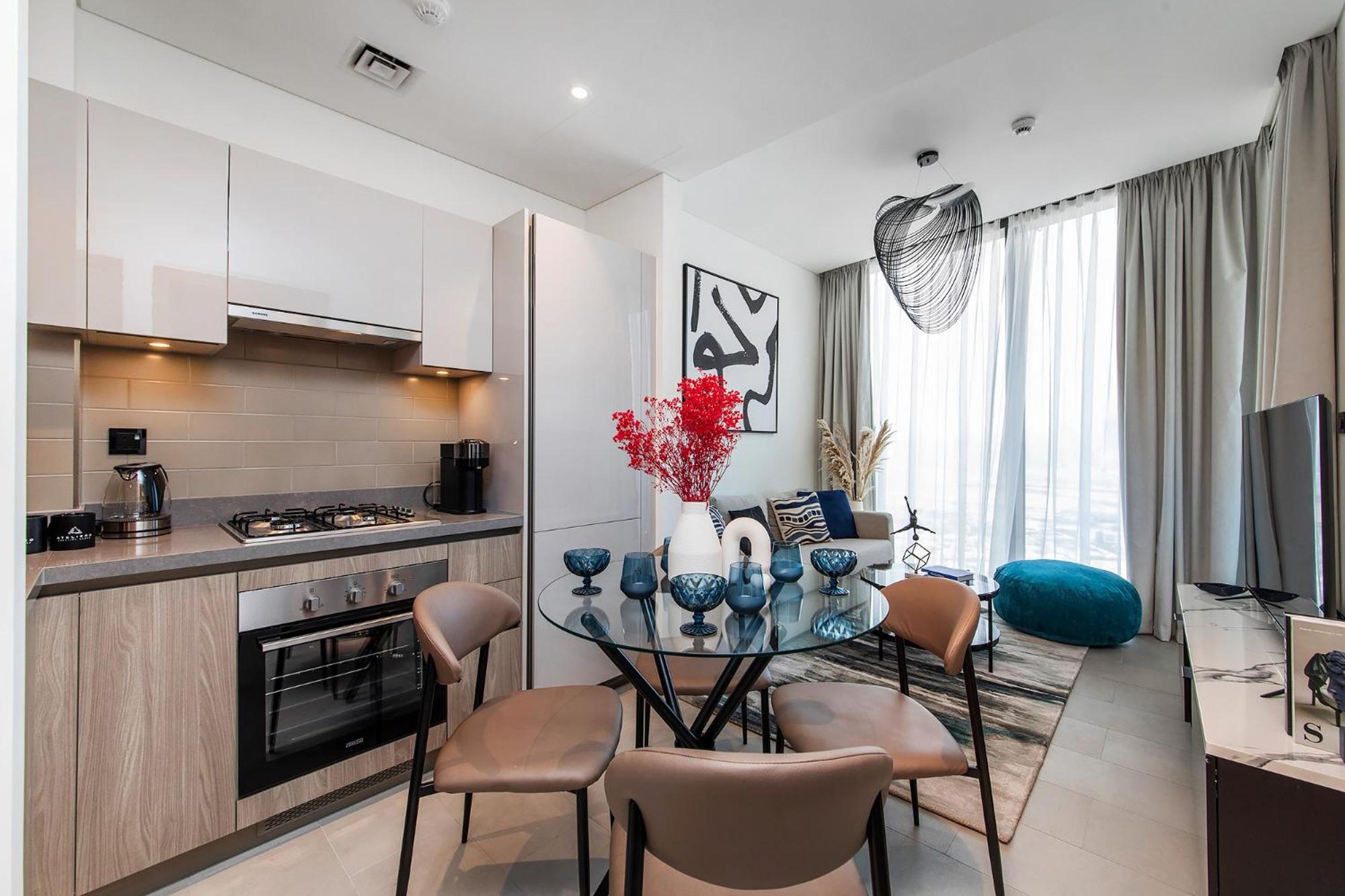 Sobha Waves 1BR with panoramic views of the city