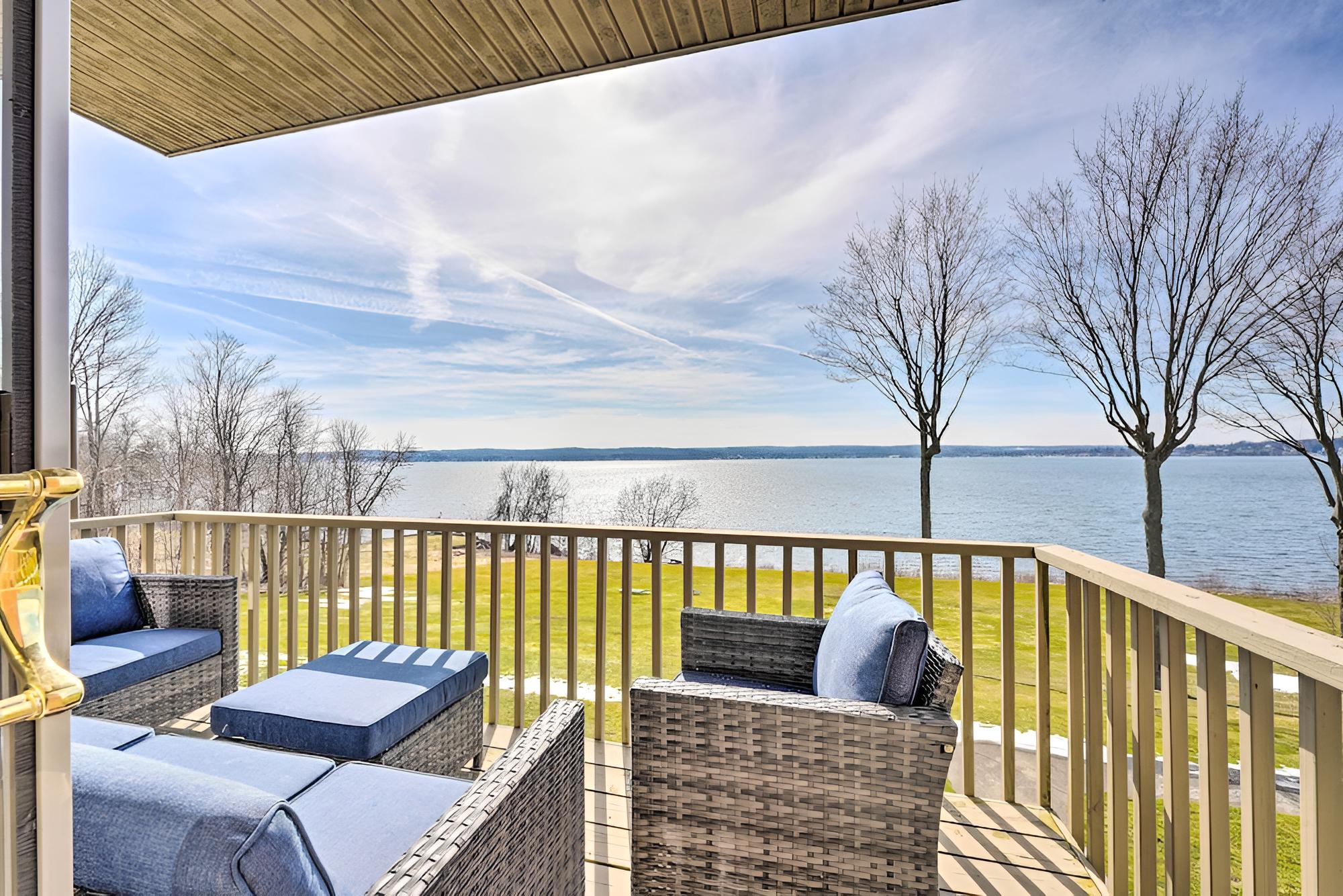 Waterfront Dewittville Condo w/ Furnished Balcony!