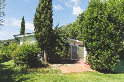 Exclusive beautiful pool house surrounded by greenery, modern, luxury finishes