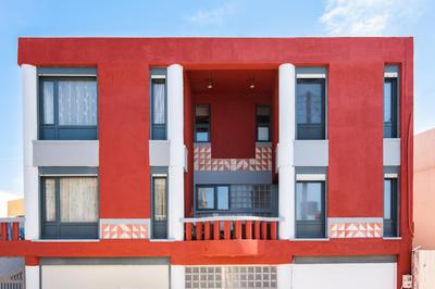 Red Beachfront Apartment