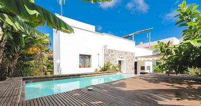 Villa Canaria piscina jacuzzi jardín