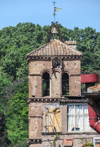 Mattia's penthouse - view over Trastevere roofs