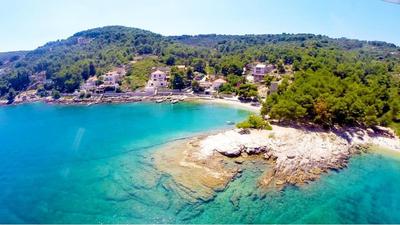 Sea view apartment above beach on paradise island Šolta near Split