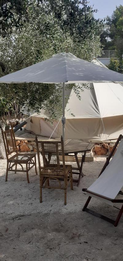 Farm Glamping tent on Acquaviva Bay