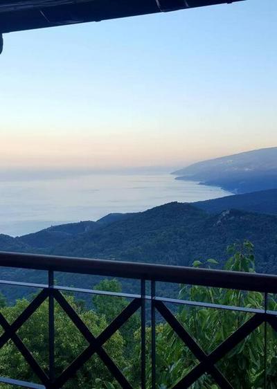 Villa Sklithro in the Heart of the Forest with Magnificent View of the Sea Just 10 Minutes from It