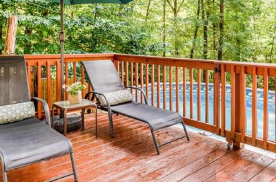 Pocono cabin with hot tub and private pool at Shawnee Mtn
