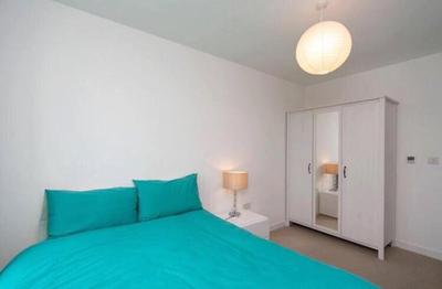 Room with private bathroom in a modern two bedroom two bathroom flat