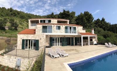 Magnificent new Villa Tofta on Lopud, Croatia. Sea views from the infinity pool