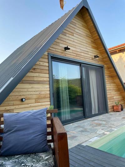 Unique wooden villa with pool